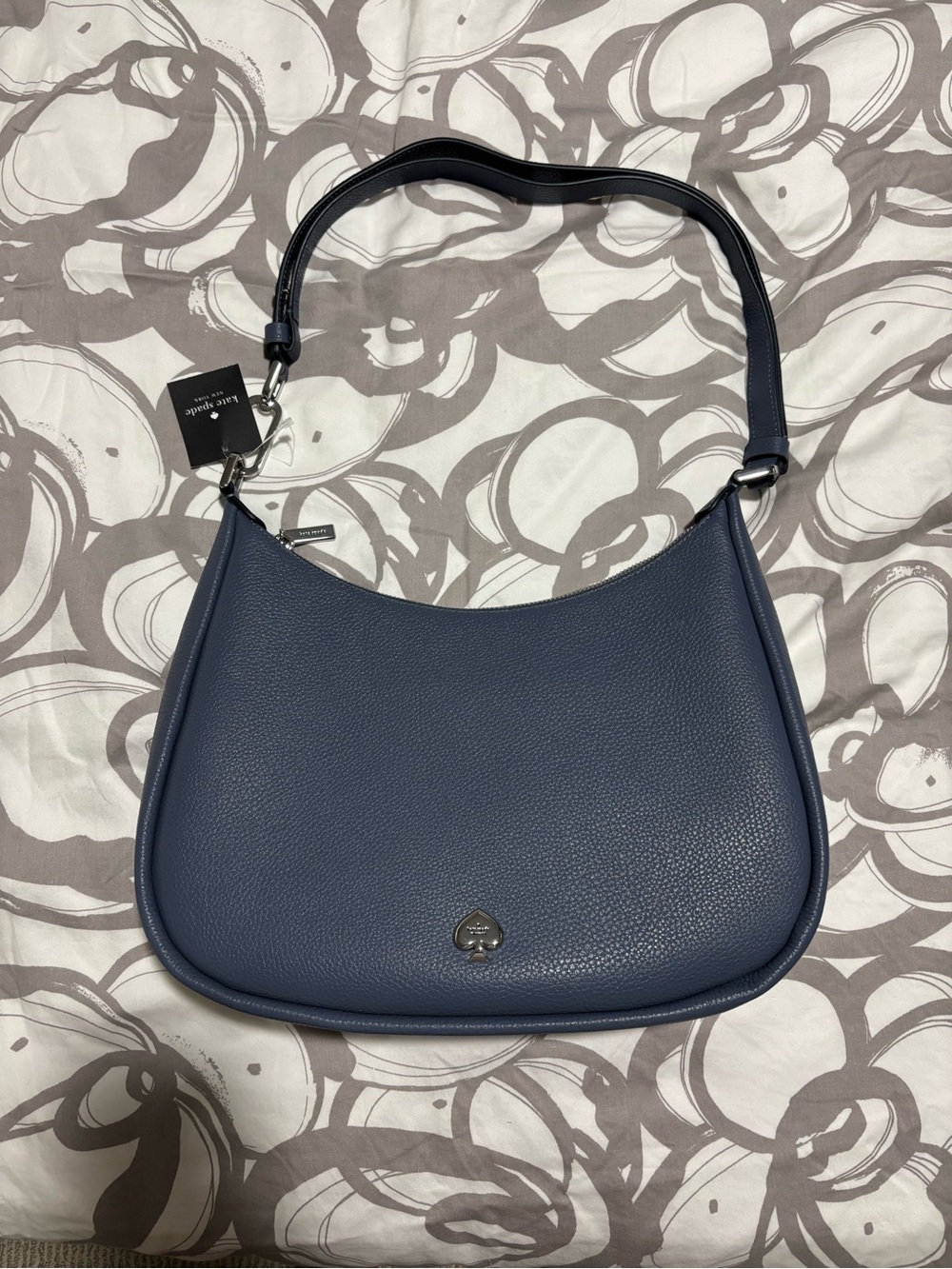 NWT Kate Spade Pebbled Leather Shoulder Bag in Twilight Blue